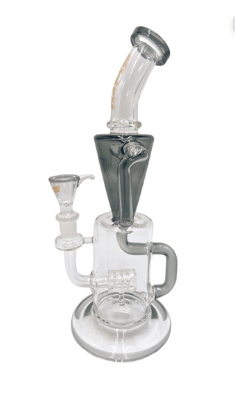 Rock Glass 12'' Recycler with 2 Arm Rig - Toker Supply
