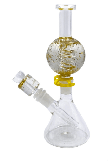 Rock Glass 8" 2-Piece Spiral Sphere Bong - Toker Supply