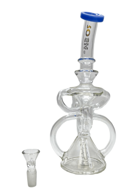 Rock Glass 10'' Mixed Chamber Recycler - Toker Supply