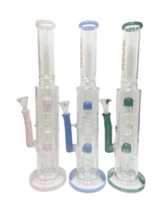 Rock Glass Double Matrix Water Pipe 16'' - Toker Supply