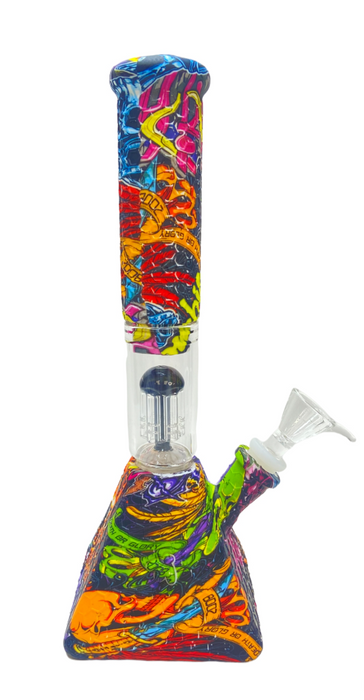 Silicone Square Base Tree Perc Bong - Toker Supply