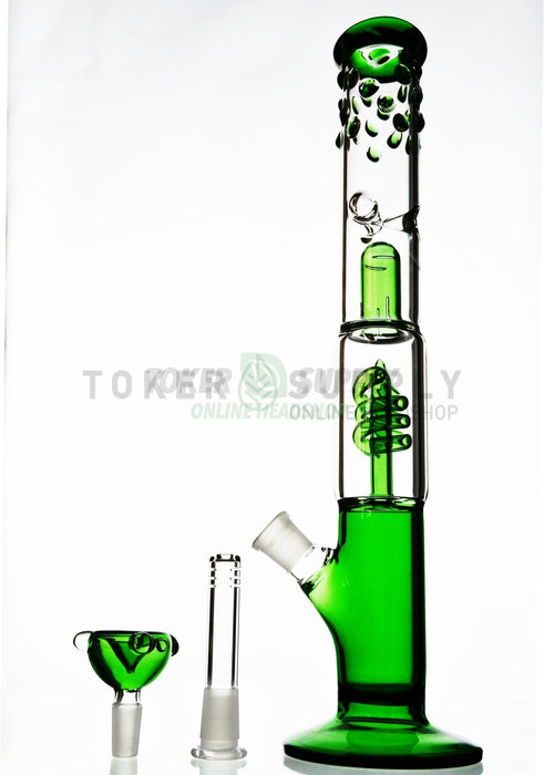 Spiral Perc Straight Tube Water Pipe