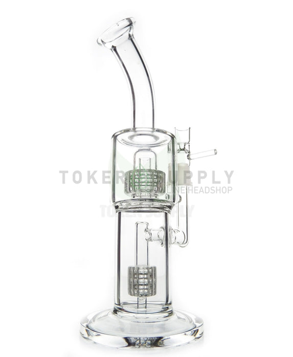 The "Loud Pack" Bent Neck Double Stereo Matrix Perc Water Pipe