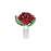 Pulsar Valentine's Hearts 'n' Roses Glass Herb Pipe Duo - 10" / 14mm F - Toker Supply