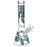 420 Clouds Glow In The Dark Beaker Glass Water Pipe - 10" / 14mm F / Colors Vary - Toker Supply