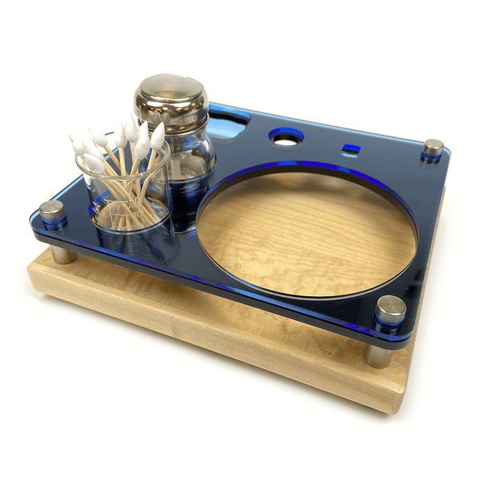 Mini Puffco Dab Rig Station Cleaning Organizer ~ Holds Charger Dock and Hot Knife ~ 8x7, Midnight Blue, Maple ~ for Cannabis Vaporizer - Toker Supply