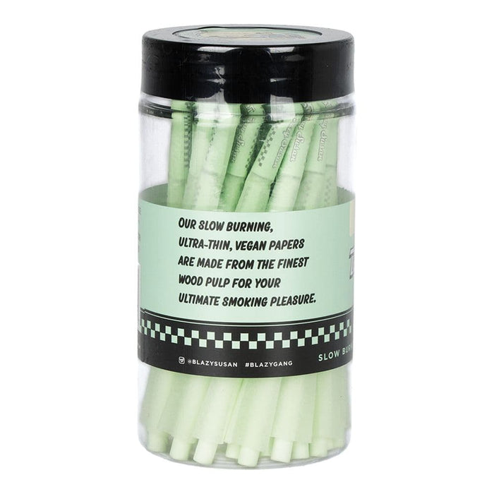50CT JAR - Blazy Susan Green Pre-Rolled Cones - 1 1/4" - Toker Supply