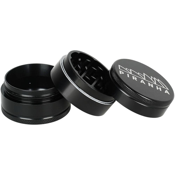 6CT BOX - Piranha Grind-and-Store Aluminum Grinder - 3pc / 2" / Black
