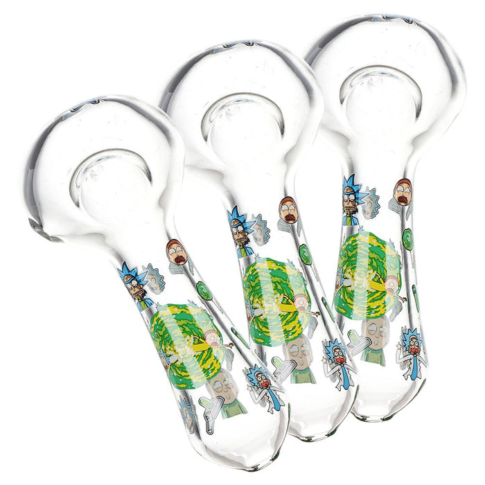 Rich and Shorty Glass Spoon Pipe - 4.5" 3ct