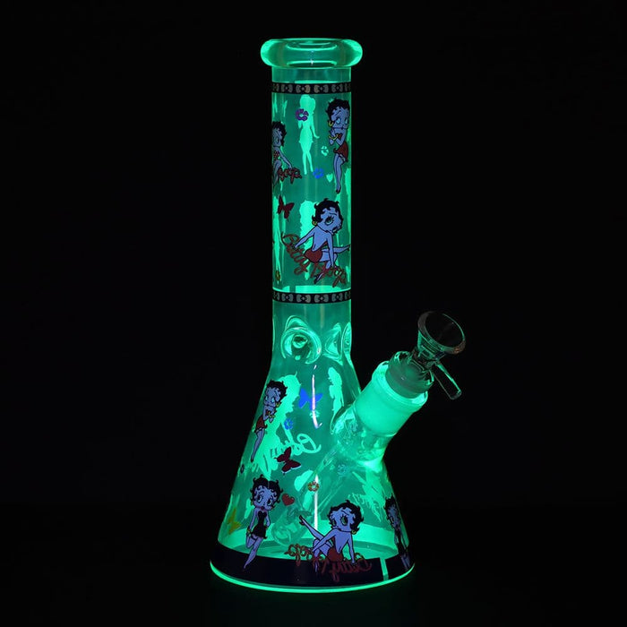 Betsy Beep Neon Beaker Glass Water Pipe - 10" / 14mm F / Colors Vary - Toker Supply