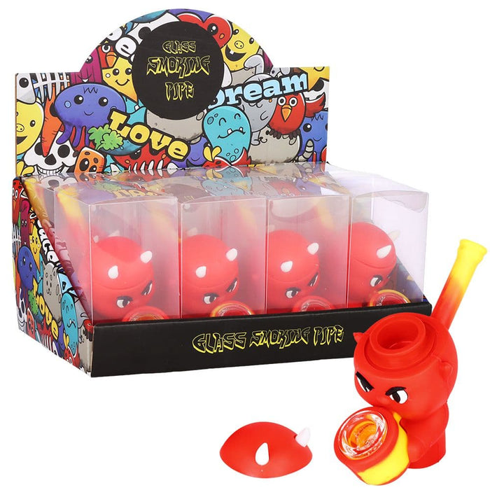 8CT DISPLAY - Little Devil Secret Stash Silicone Hand Pipe - 4" - Toker Supply