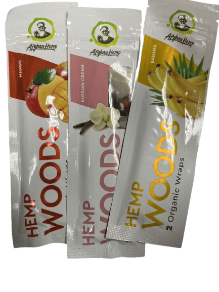 Afghan Hemp Woods Herbal Organic Natural 2 Sample Flavor Papers Wraps Per Pack (3 Count) - Toker Supply