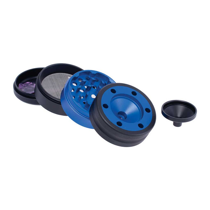 ALUMINIUM GRINDER W/ CONE HOLDER & FUNNEL - Toker Supply
