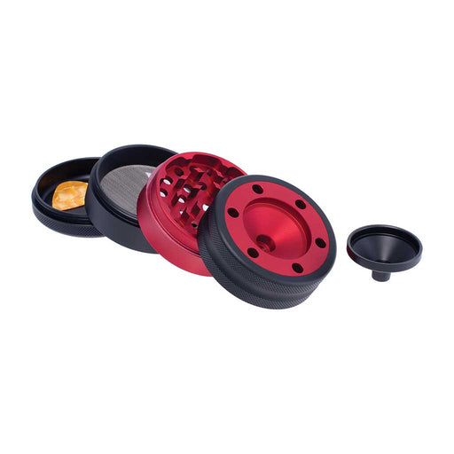 ALUMINIUM GRINDER W/ CONE HOLDER & FUNNEL - Toker Supply
