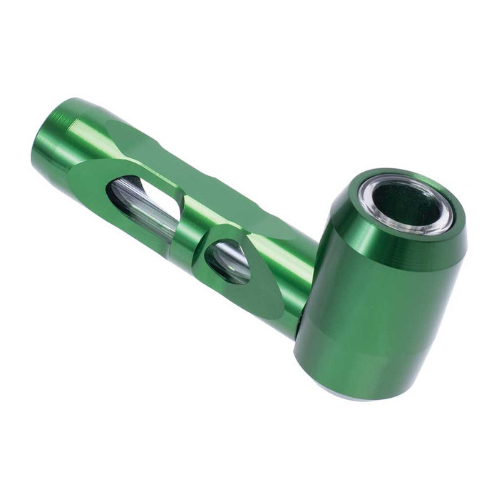 ALUMINUM GLASS SMOKING PIPE - Toker Supply
