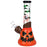 Bats 'n' Ghouls Jack-O-Lantern Glow in Dark Glass Water Pipe - 10" / 14mm F - Toker Supply