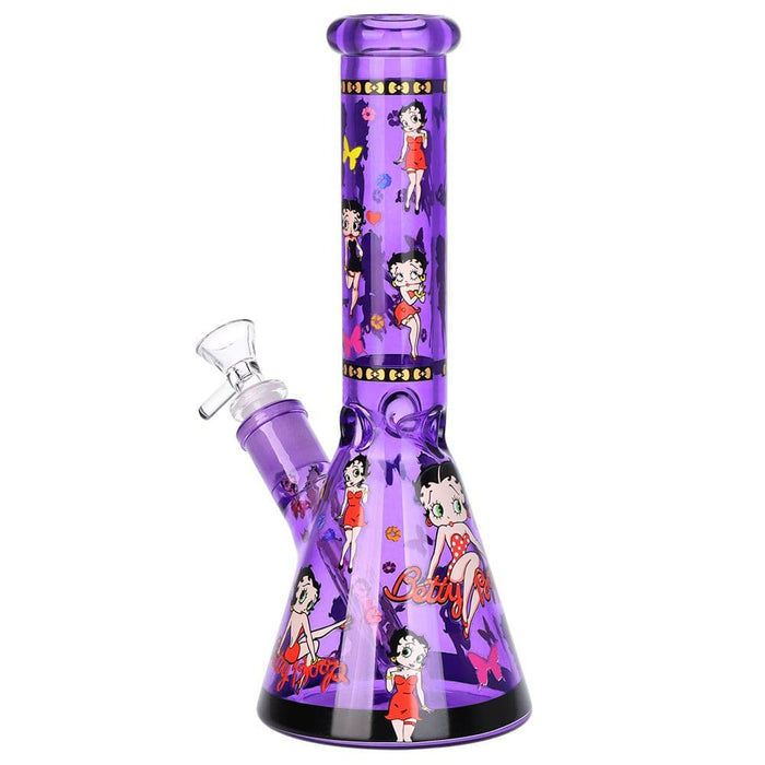Betsy Beep Neon Beaker Glass Water Pipe - 10" / 14mm F / Colors Vary - Toker Supply