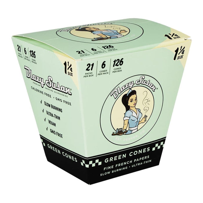 Blazy Susan Green Pre-Rolled Cones | 21ct Display - Toker Supply