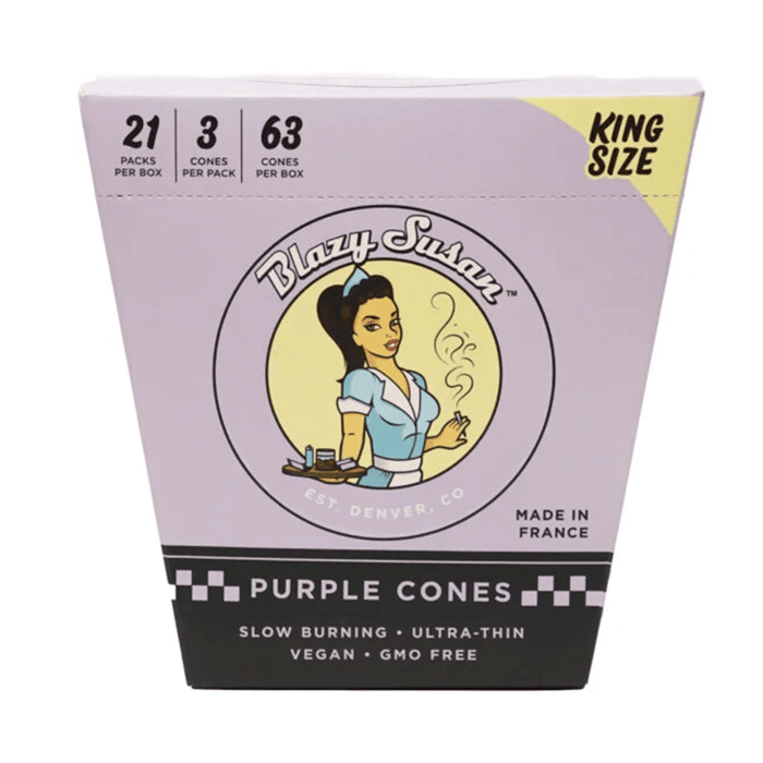 Blazy Susan Purple Paper Cones - Toker Supply
