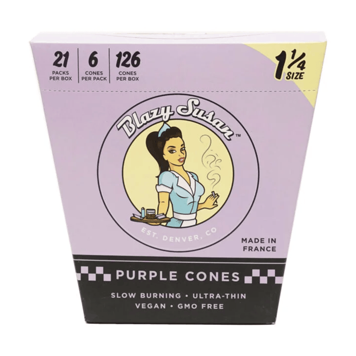 Blazy Susan Purple Paper Cones - Toker Supply
