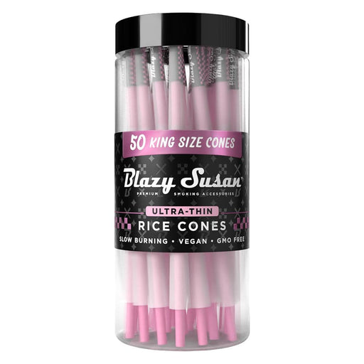 Blazy Susan Ultra Thin Rice Pre-Rolled Cones | 50ct Jar - Toker Supply