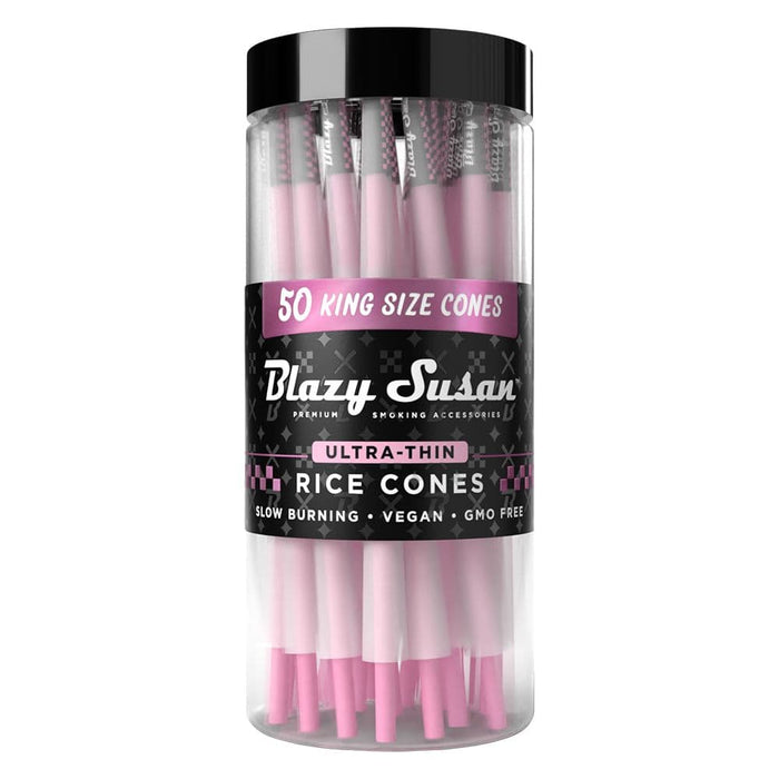 Blazy Susan Ultra Thin Rice Pre-Rolled Cones | 50ct Jar - Toker Supply