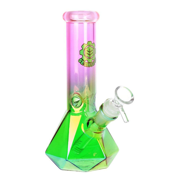 SeshGear Diamond Base Beaker Ombre Glass Water Pipe | 7.75" | 14mm F - Toker Supply