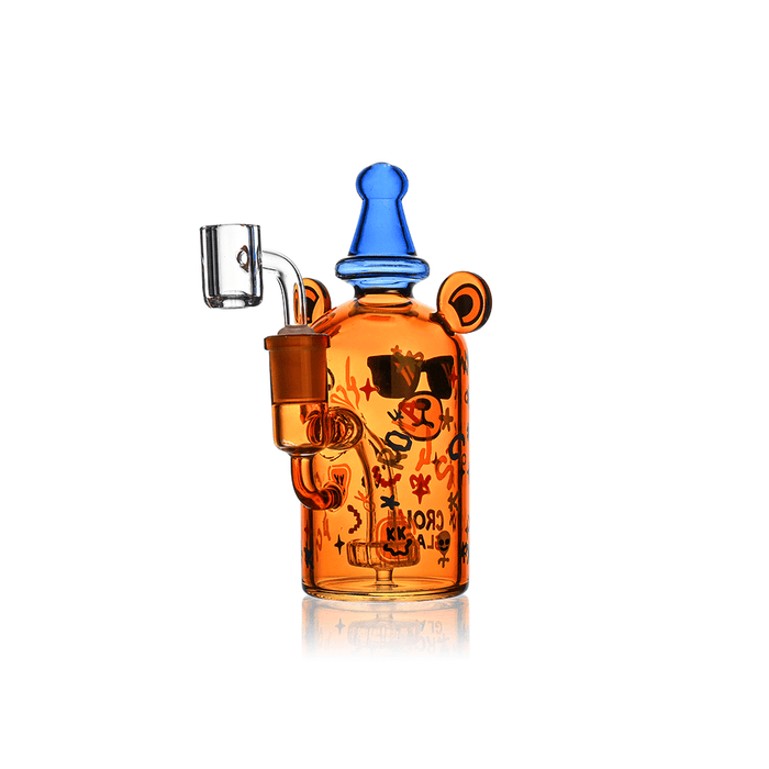 Cool Teddy Bear Dab Rig with Showerhead Perc | Croia Glass - Toker Supply