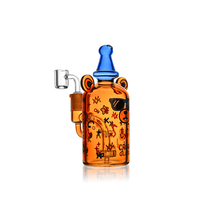 Cool Teddy Bear Dab Rig with Showerhead Perc | Croia Glass - Toker Supply