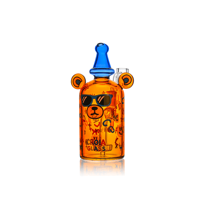 Cool Teddy Bear Dab Rig with Showerhead Perc | Croia Glass - Toker Supply