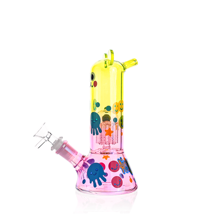 Cute Character Beaker Bong with Jellyfish Design | Croia Glass - Toker Supply
