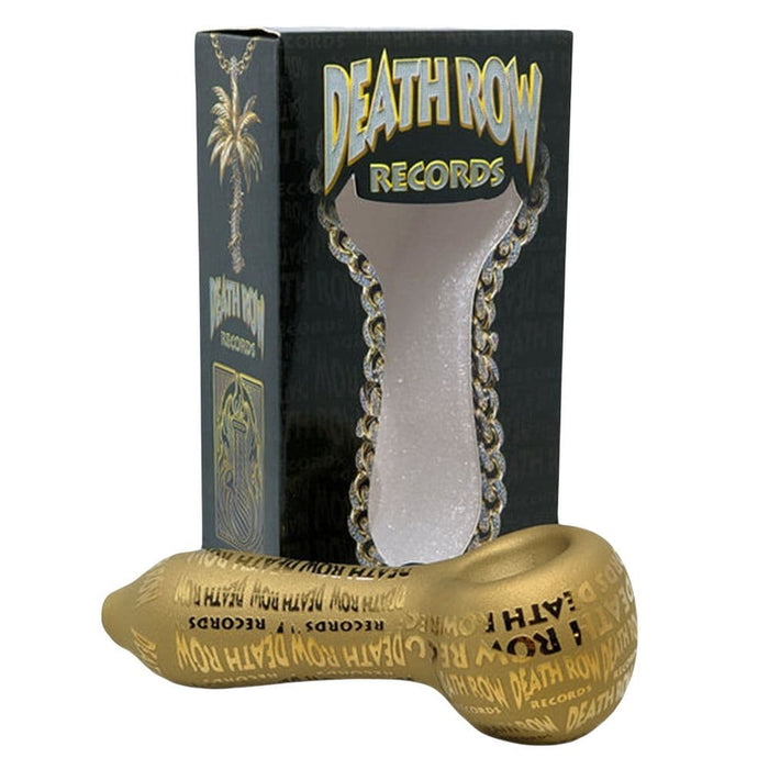 Death Row Records Metallic Etched Glass Spoon Pipe - 4" - Toker Supply
