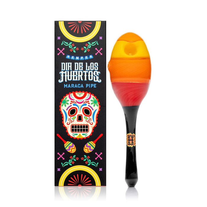 Dia De Los Muertos Maraca Hand Pipe — Toker Supply