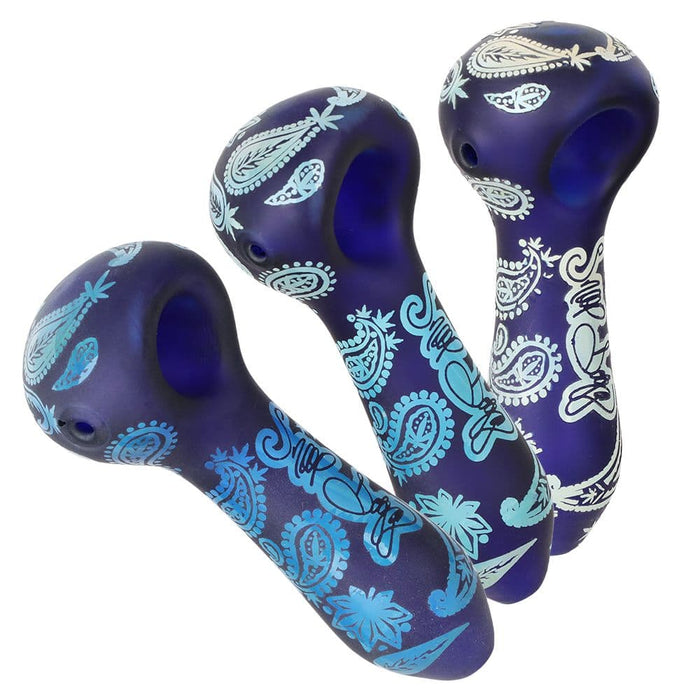 Dogg Lbs Engraved Hazely Glass Spoon Pipe - 4" / Colors Vary - Toker Supply