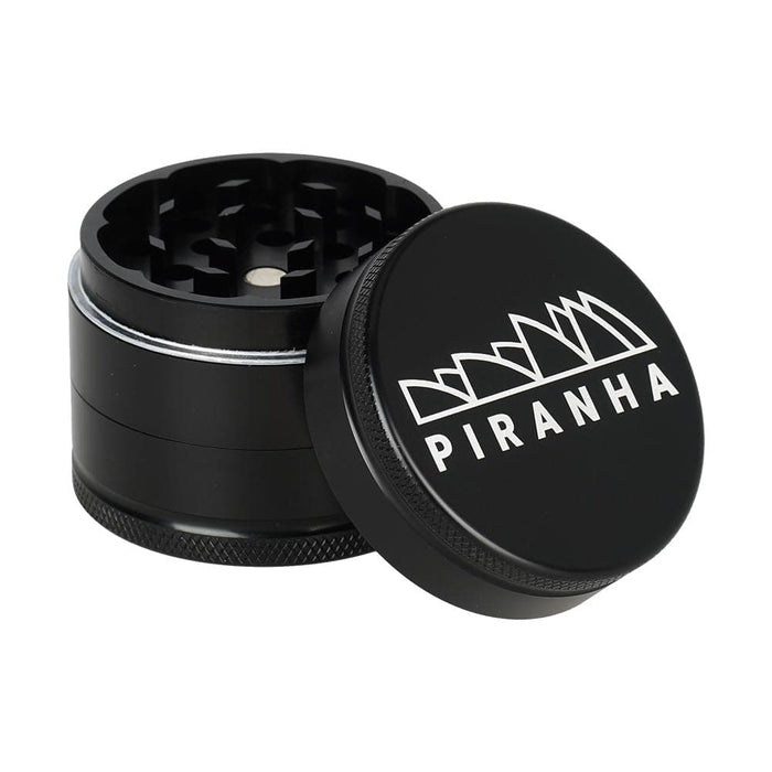 6CT BOX - Piranha Grind-and-Store Aluminum Grinder - 3pc / 2" / Black