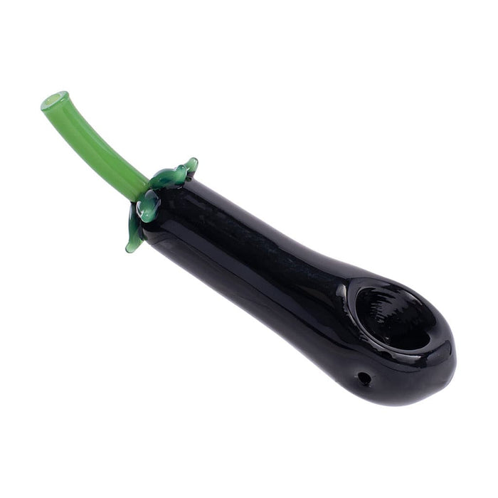 EGGPLANT GLASS HAND PIPE - Toker Supply