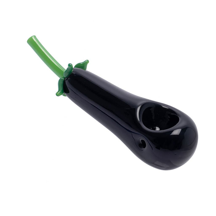 EGGPLANT GLASS HAND PIPE - Toker Supply