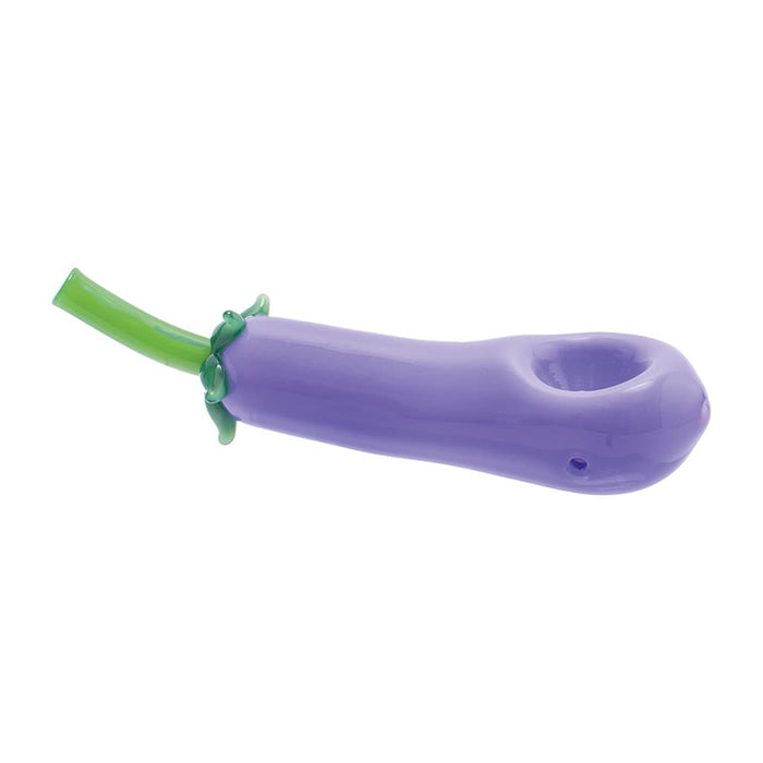 EGGPLANT GLASS HAND PIPE - Toker Supply