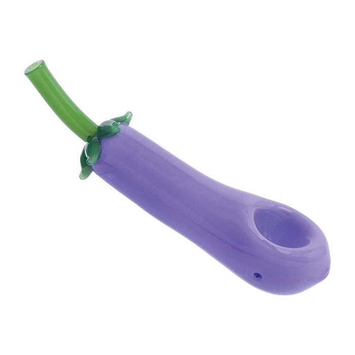 EGGPLANT GLASS HAND PIPE - Toker Supply