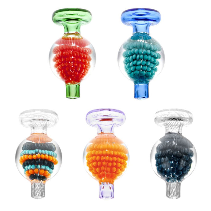 Encased Blackberry Pattern Bubble Carb Cap- 27mm/Colors Vary - Toker Supply
