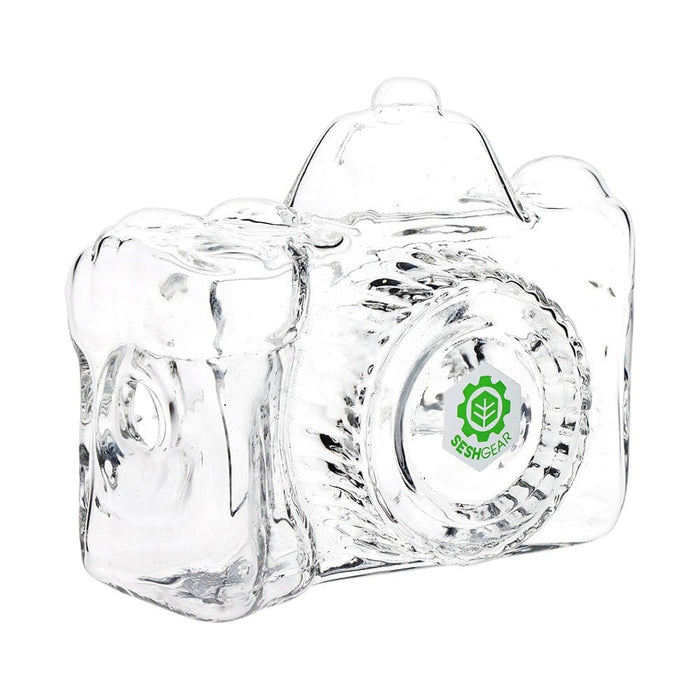 SeshGear Old School Camera Glass Hand Pipe - 3.75" / Clear - Toker Supply
