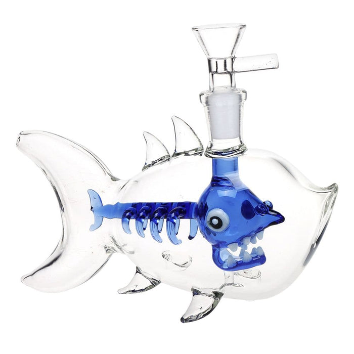 Fish Bone Glass Bubbler - 6.25" / 14mm F - Toker Supply