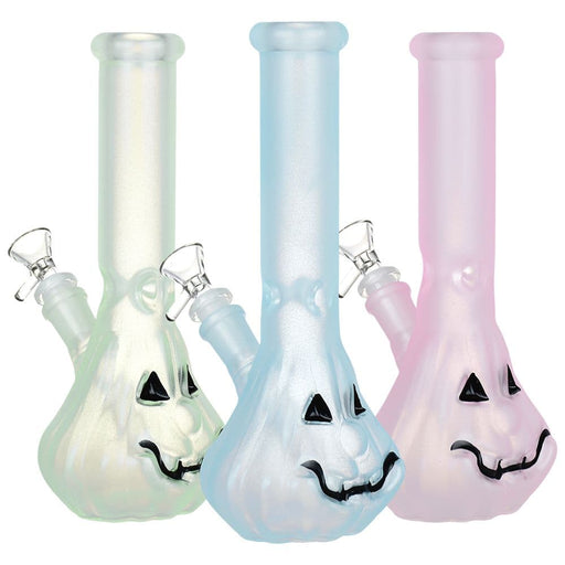 Glow In Dark Jack-O-Lantern Glass Bong - 9.25" / 14mm F - Toker Supply