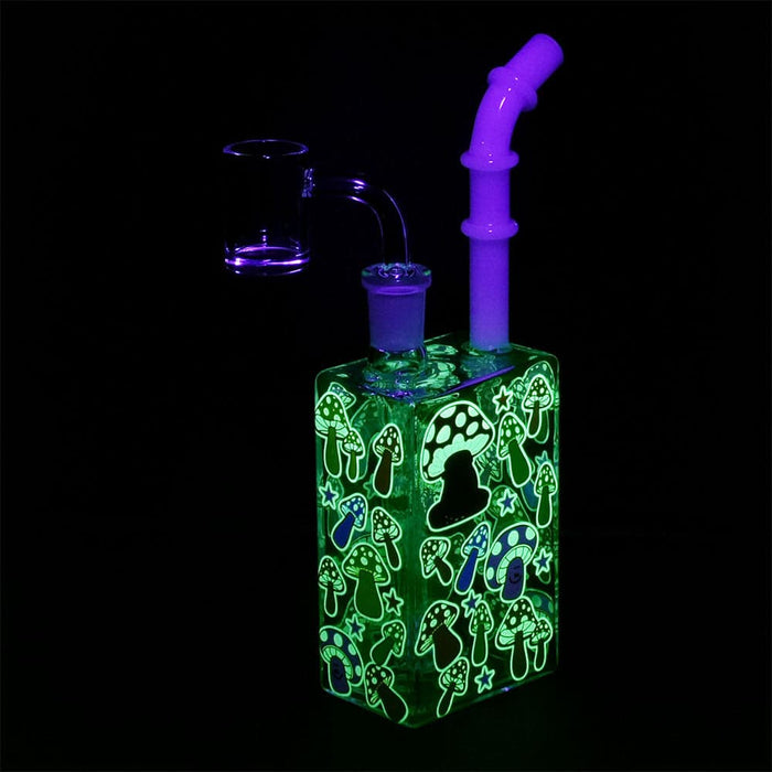 Glow Mushroom Juice Box Dab Rig - 7.5"/14mm F - Toker Supply