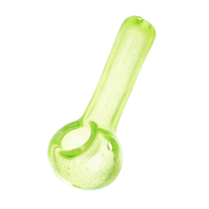 Green Glow In Dark Glass Spoon Pipe - 3.75" - Toker Supply