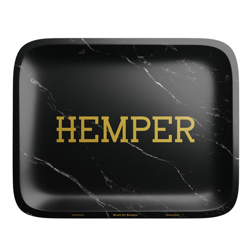 HEMPER  - Luxe Black Marble Rolling Tray - Toker Supply