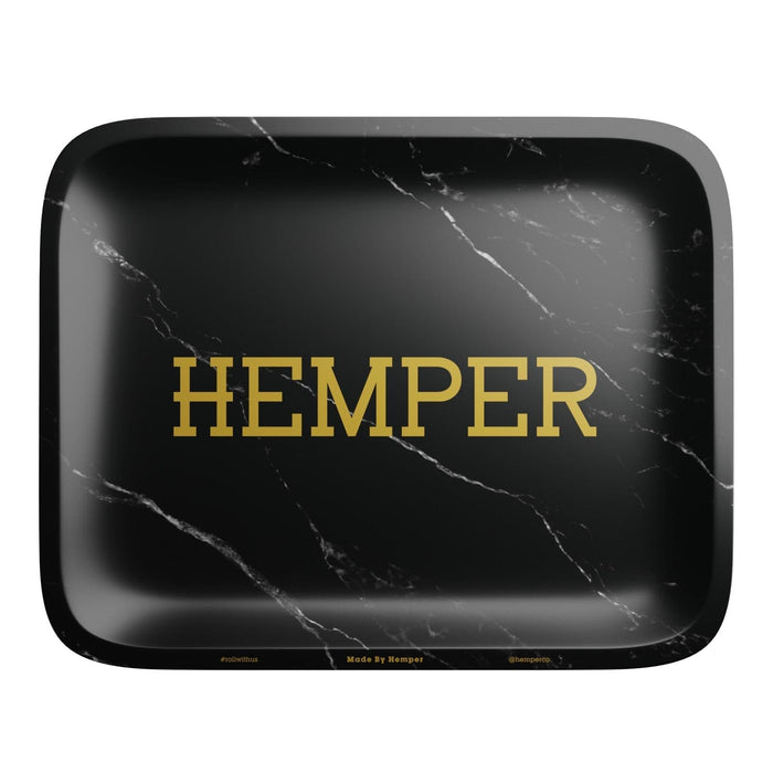HEMPER  - Luxe Black Marble Rolling Tray - Toker Supply