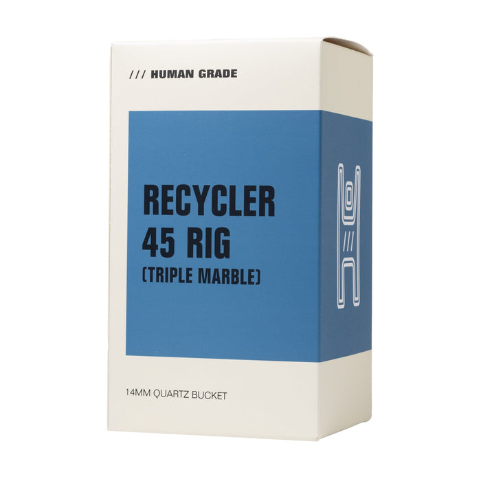 Human Grade 7.5" Recycler 45 (Triple Marble) Glass Rig - Toker Supply