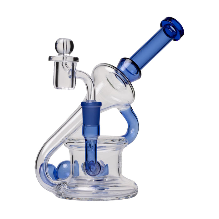 Human Grade 7.5" Recycler 45 (Triple Marble) Glass Rig - Toker Supply