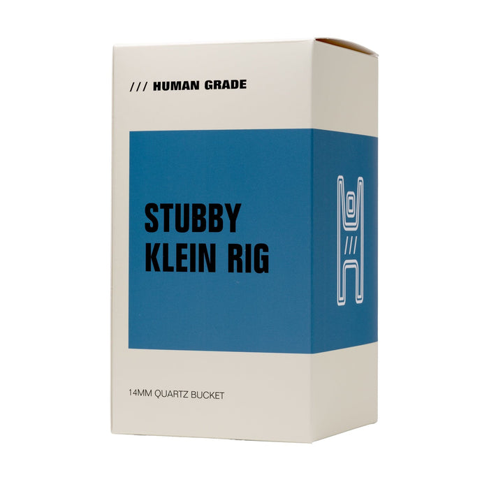 Human Grade Stubby Klein Glass Recycler Rig Water Pipe - Toker Supply